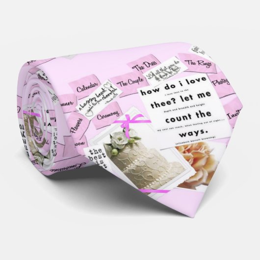 Roze Stropdas Groomsmen die wedden hoe ik van houd (Opgerold)