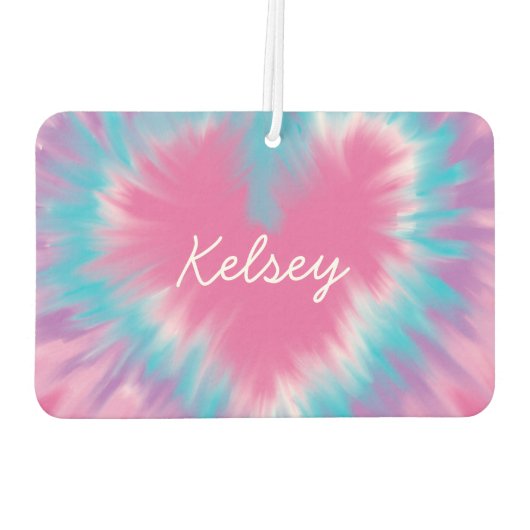 Roze stropdas-kleurstof Aangepast hartritmeapparaa Luchtverfrisser (Achterkant)