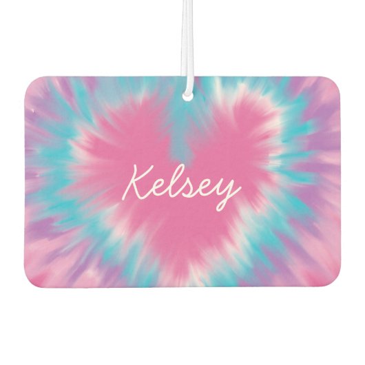 Roze stropdas-kleurstof Aangepast hartritmeapparaa Luchtverfrisser (Voorkant)