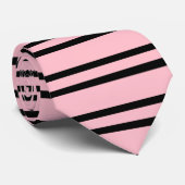 Roze Stropdas met dunne horizontale strepen (Opgerold)