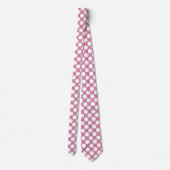 Roze Stropdas met witte poka Dots Retro (Achterkant)