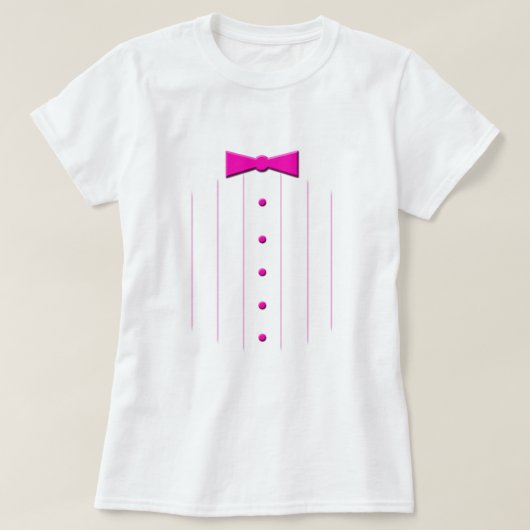 Roze stropdas tuxedo t-shirt (Design voorkant)