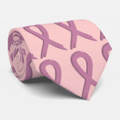 Roze Stropdas voor borstkanker (Opgerold)