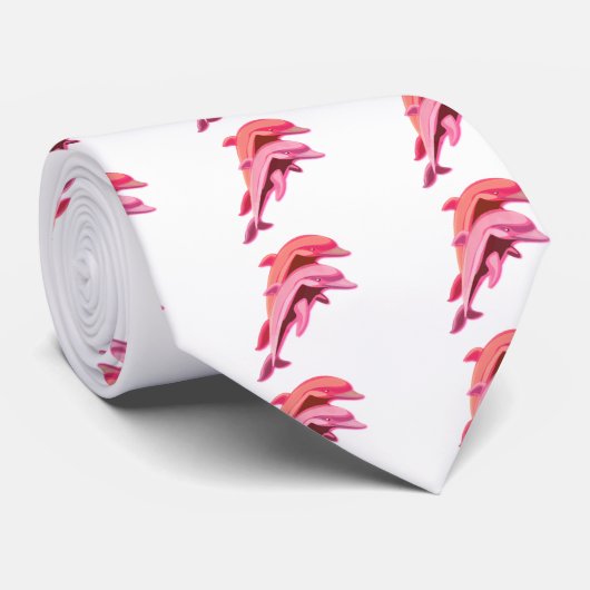 Roze Stropdas voor Dolphin Design (Opgerold)