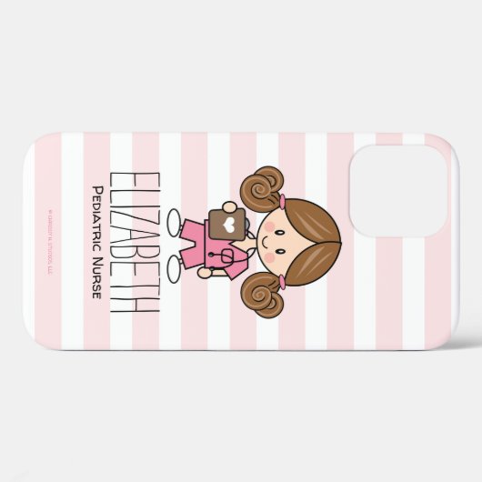 Roze strubs Nurse Brunette Case-Mate iPhone Case (Achterkant (horizontaal))