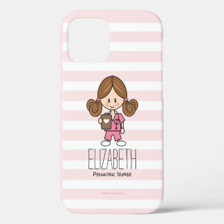 Roze strubs Nurse Brunette iPhone 12 Hoesje