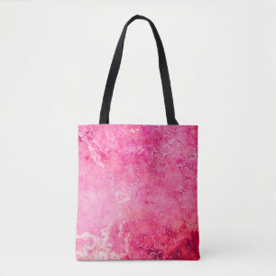 Roze structuren, handmatig gemaakt op een papieren tote bag