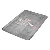 Roze structuur van het hart Gepersonaliseerde bath Badmat (Gekanteld)