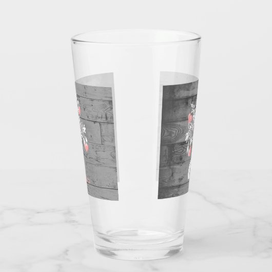 Roze structuur van het hartenbekertje - Gepersonal Glas (Links)