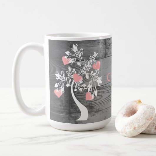 Roze structuur van persoonlijke koffie-Mok Koffiemok (Met donut)