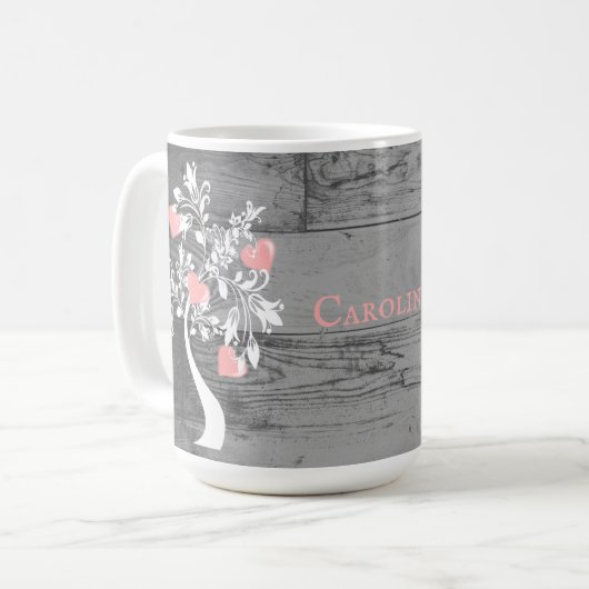 Roze structuur van persoonlijke koffie-Mok Koffiemok (Voorkant links)