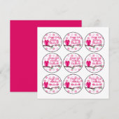 Roze struik 2e verjaardag Cupcake Toppers Kaart (Voorkant / Achterkant)