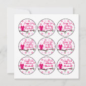 Roze struik 2e verjaardag Cupcake Toppers Kaart (Voorkant)