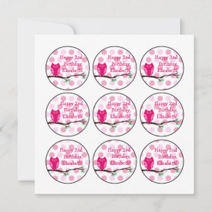 Roze struik 2e verjaardag Cupcake Toppers Kaart