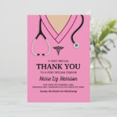 Roze struikgewas zuster Hartelijk dank Bedankkaart (Staand voorkant)