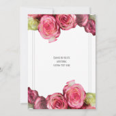 Roze struisroos met een minimale bruiloft kaart (Achterkant)