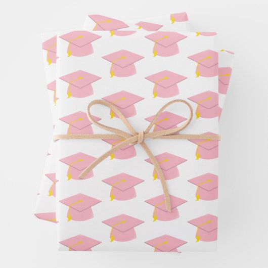 Roze studiepunt met witte achtergrond Gift Inpakpapier Vel (In situ)