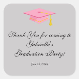 Roze stuksemafdruk Dank u wel rondom de sticker