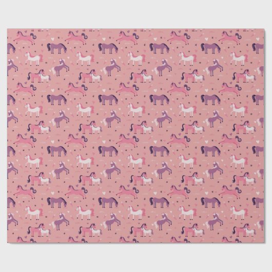 Roze stutpapier voor het oppakken van Pony Cadeaupapier (Vlak)