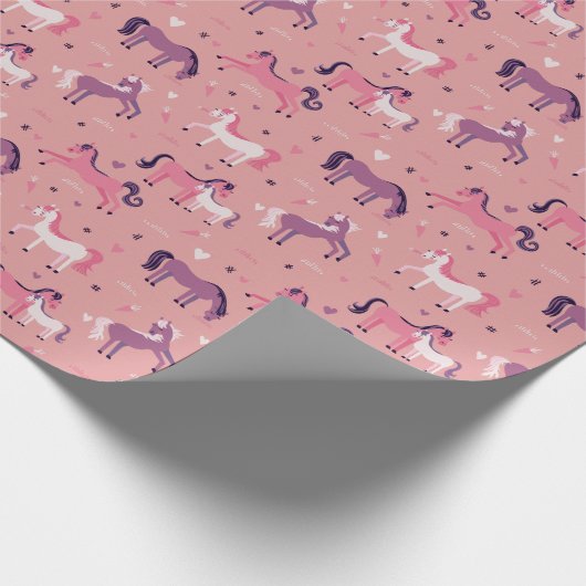 Roze stutpapier voor het oppakken van Pony Cadeaupapier (Hoek)