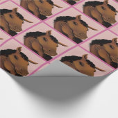 Roze stutpapier voor het oppakken van Pony Cadeaupapier (Hoek)