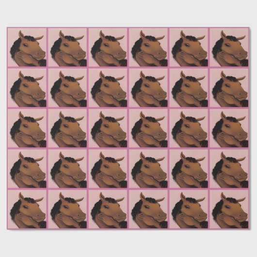 Roze stutpapier voor het oppakken van Pony Cadeaupapier (Vlak)