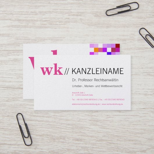 Roze Stylist Moderne Visitekaartjes (Voorkant / Achterkant in situ)