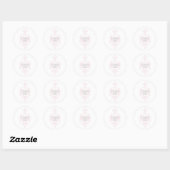 Roze Subtiele Damask Dank u Stickers (Vel)
