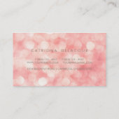 Roze subtiele glitter Sparkle Bokeh Visitekaartje (Achterkant)