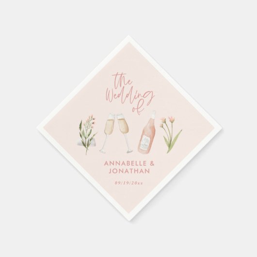 Roze, subtiele, mooie moderne bloem servet (Hoek)