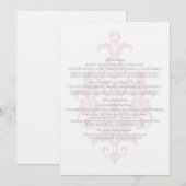 Roze subtle Damask Information Kaart (Voorkant / Achterkant)