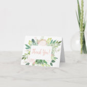 Roze Succulent Baby shower Hartelijk dank Bedankkaart (Voorkant)