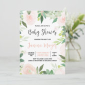 Roze succulent Baby shower Kaart (Staand voorkant)
