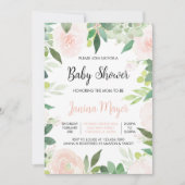 Roze Succulent Baby Shower Uitnodiging (Voorkant)