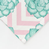 Roze Succulent Fleece Deken (Hoek)