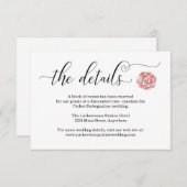 Roze Succulent Information Enclosure Card Informatiekaartje (Voorkant / Achterkant)