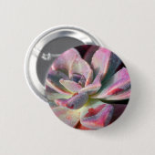 Roze Succulent Ronde Button 5,7 Cm (Voorkant /achterkant)