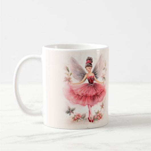 Roze Sugar Plum Fairy Kerst Mok (Links)