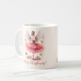 Roze Sugar Plum Fairy Script Kerst Mok