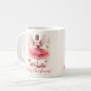 Roze Sugar Plum Fairy Script Kerst Mok