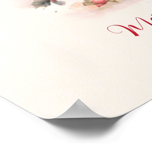 Roze Sugar Plum Fairy Script Kerst Poster (Hoek)