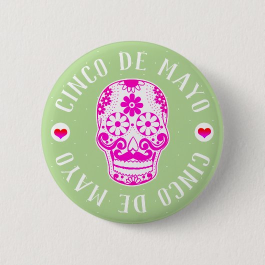 Roze suiker Cinco de Mayo Ronde Button 5,7 Cm (Voorkant)