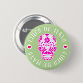 Roze suiker Cinco de Mayo Ronde Button 5,7 Cm (Voorkant /achterkant)