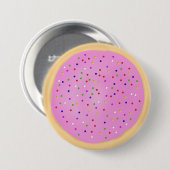 Roze Suiker Cookie Ronde Button 7,6 Cm (Voorkant /achterkant)