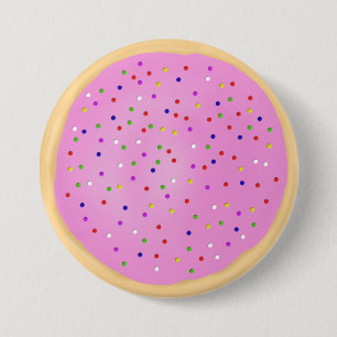 Roze Suiker Cookie Ronde Button 7,6 Cm