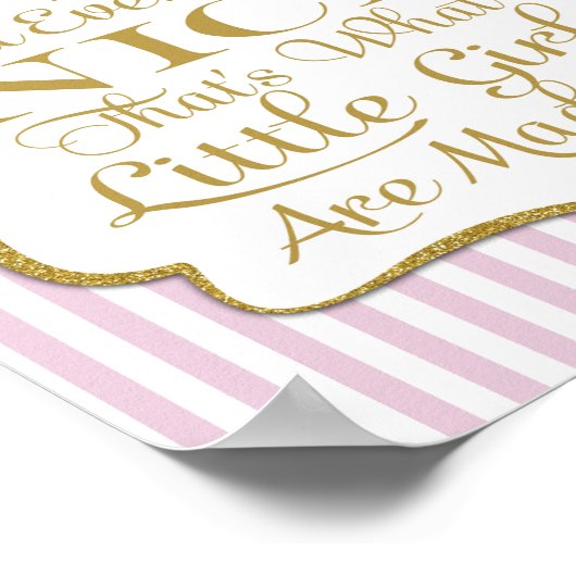 Roze suiker en ijsmeisjes gemaakt van gebarentafdr poster (Hoek)