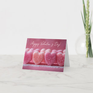Roze Suiker Hartjes Valentijns Groet Feestdagen Kaart
