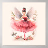 Roze Suiker Plum Fairy Kerstmis Art Print (Voorkant)