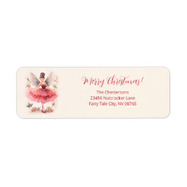 Roze Suiker Plum Fairy Vintage Kerstmis Etiket