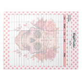 Roze Suiker Schedel Gewicht Tracker Notitieblok (Voorkant)